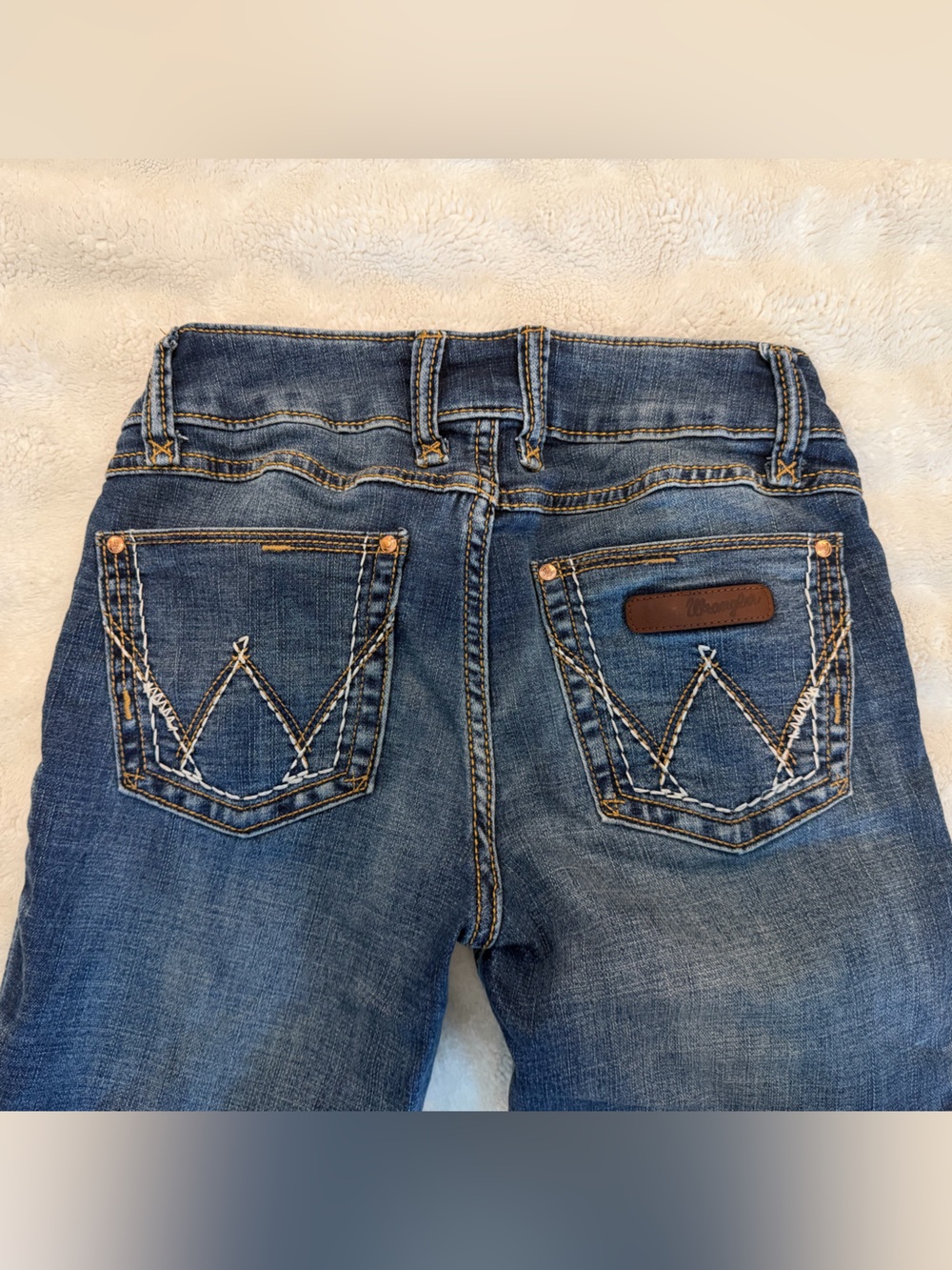 Wrangler Boot Cut Jeans with Pink Stitching - Picture 3 of 6